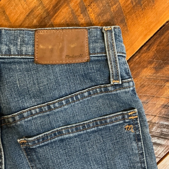 Madewell Slim Wide-Leg Crop Jeans Blue Raw Hem Size 23 - Picture 11 of 13
